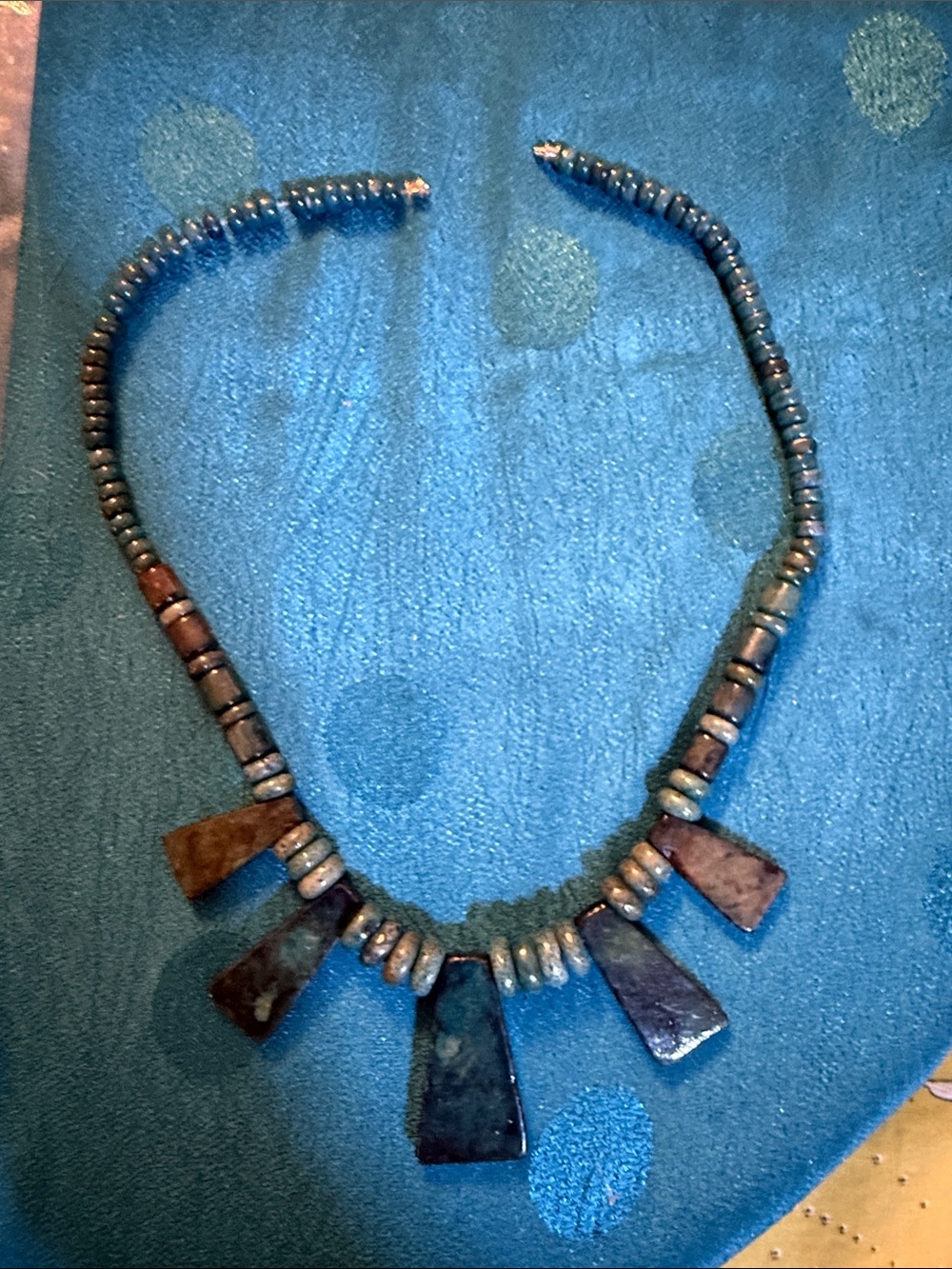 Handcrafted Blue gemstone Beaded Statement Necklace